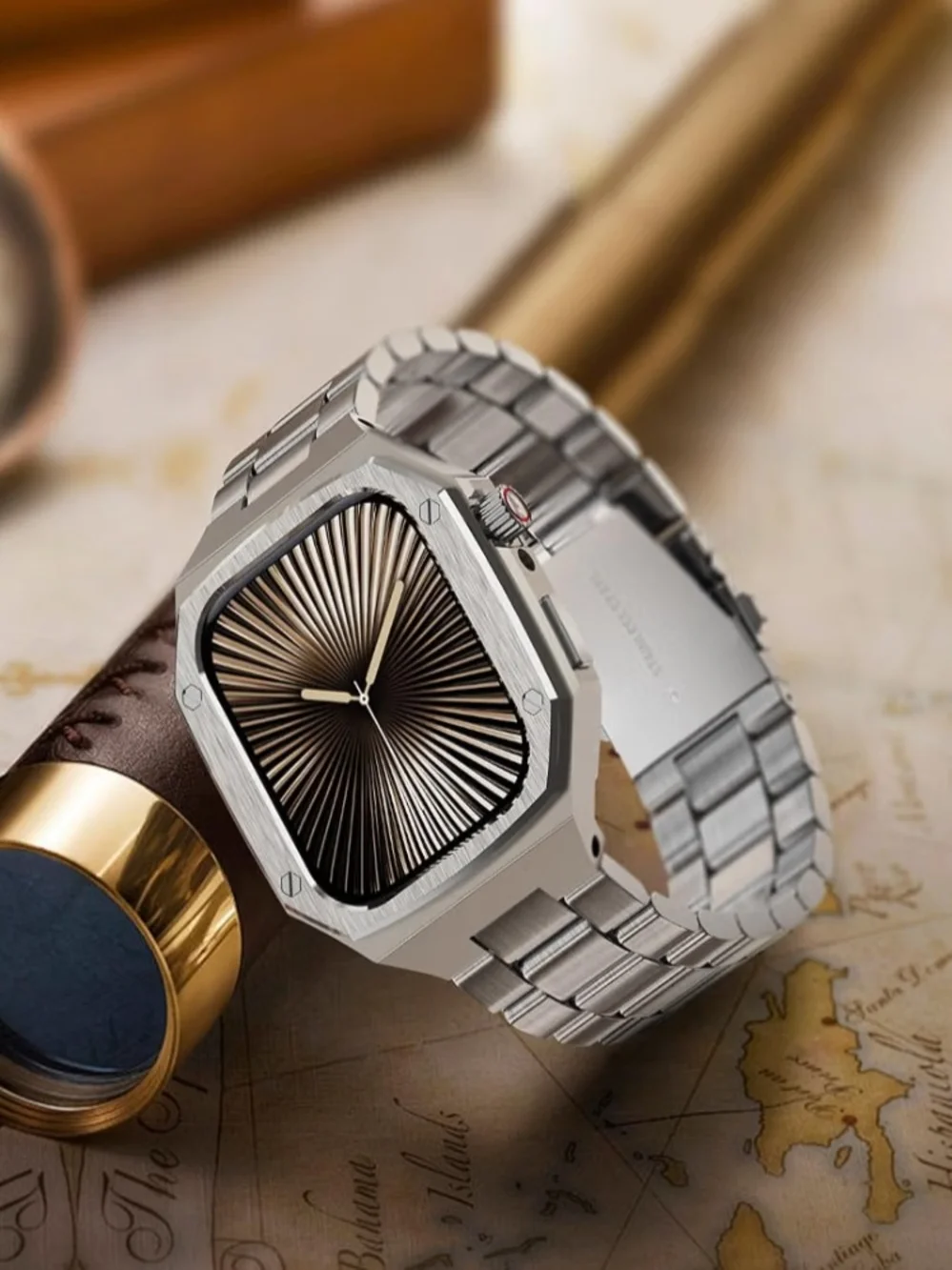 Luxury Aluminum Case with Stainless Steel Band for Apple Watch Series 11/10 46mm